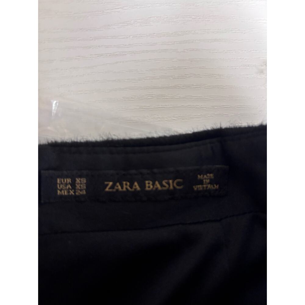 Zara Mini Skirt Faux Fur Back Zip Black XS - Picture 5 of 7